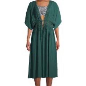 Time and True Green Plus Lace Waist Cover up/Duster